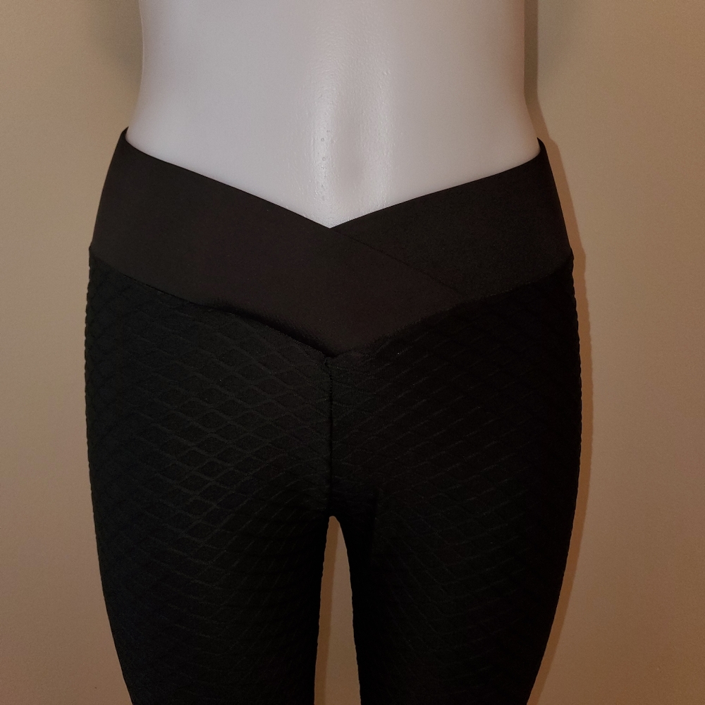 Sexy HoneyComb Runched Butt Booty Boost Leggings L - Picture 2 of 3